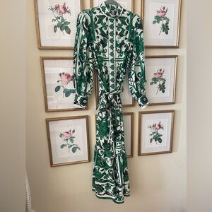Elegant Green Patterned Dress